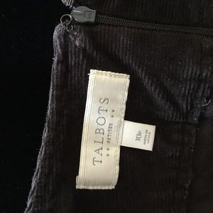 Talbots Dark Brown Corduroy Skirt, size 10P
